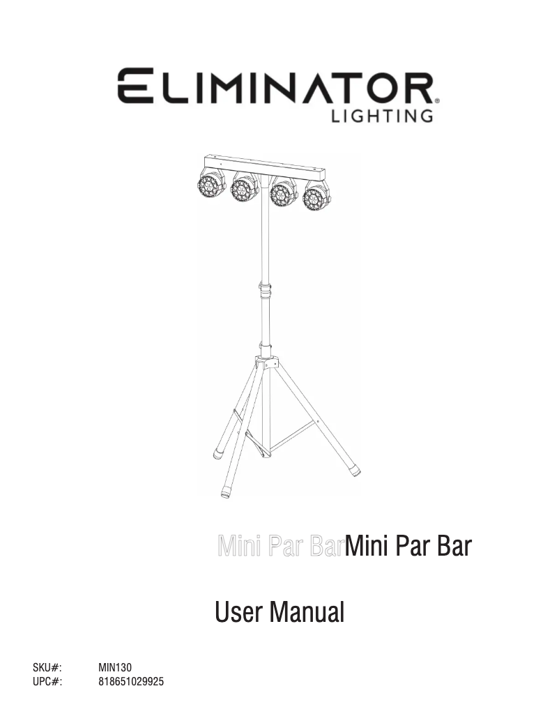 Page n°1 - Manuel utilisateur Eliminator Lighting Mini Par Bar