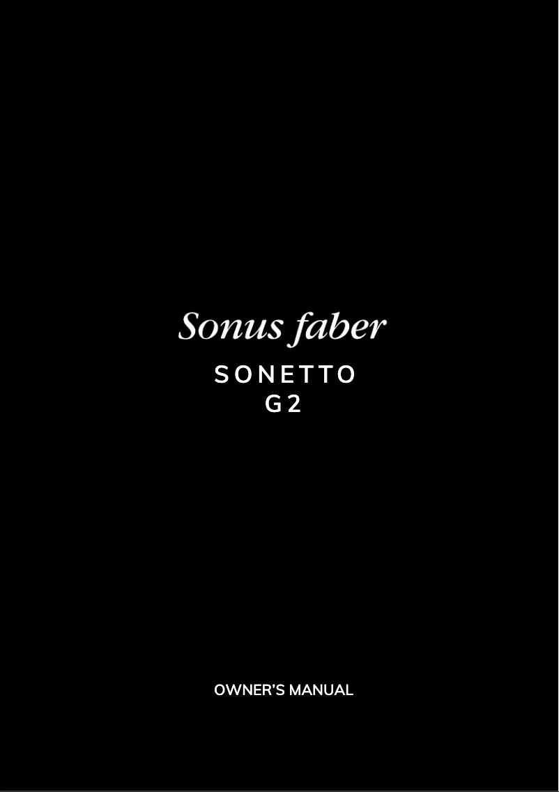 Page n°1 - Manuel utilisateur Sonus Faber Sonetto III G2