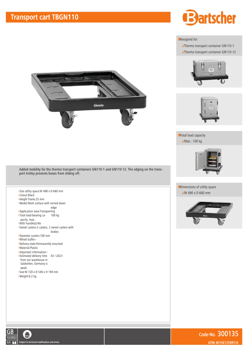 Image de la première page du manuel de l'appareil TBGN110