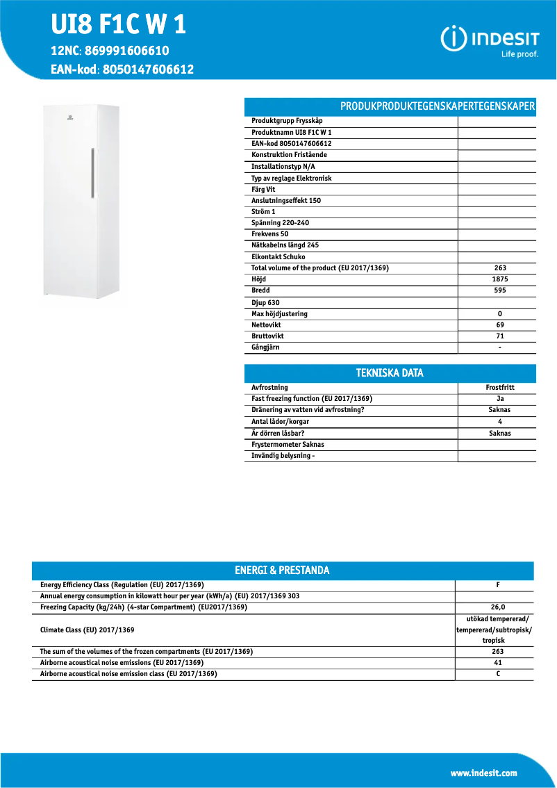 Image de la première page du manuel de l'appareil UI8 F1C W 1