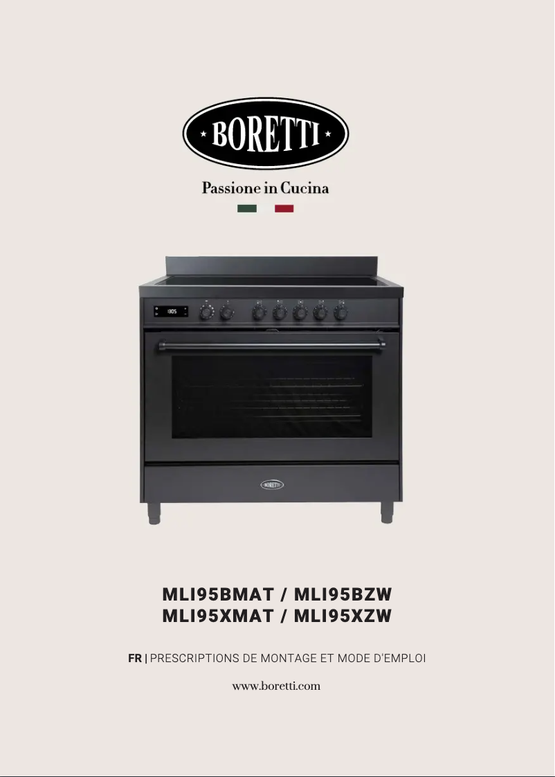 Page 1 de la notice Manuel utilisateur Boretti Milano MLI95X