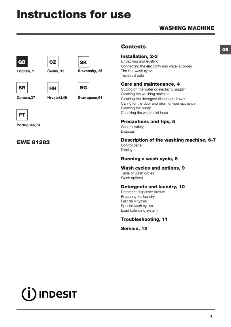 Image de la première page du manuel de l'appareil EWE 81283 W EU/1