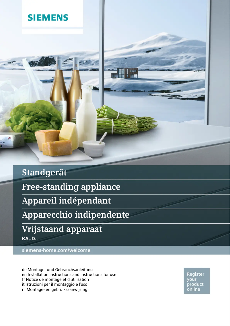 Page n°1 - Manuel utilisateur Siemens KA63DA71