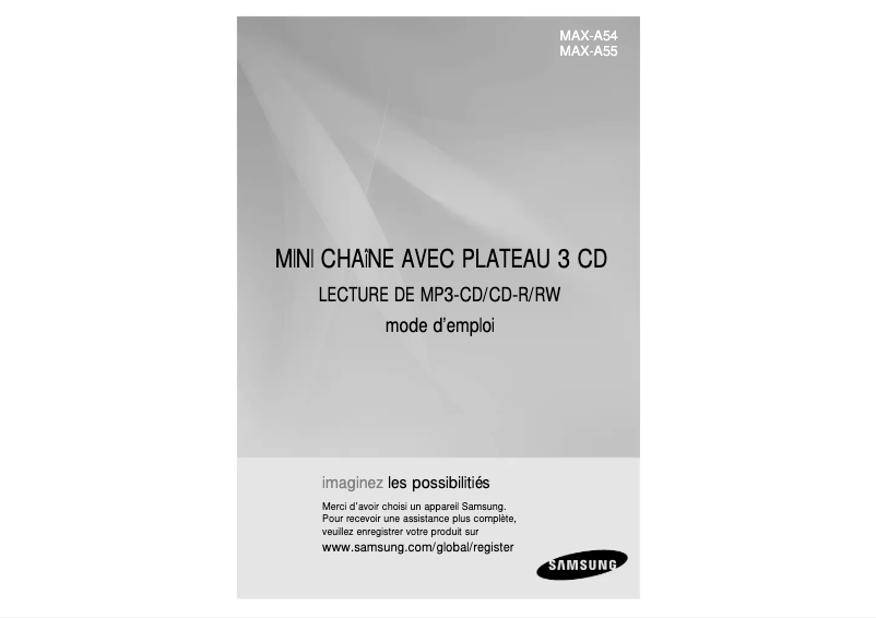 Page 1 de la notice Manuel utilisateur Samsung MAX-A54