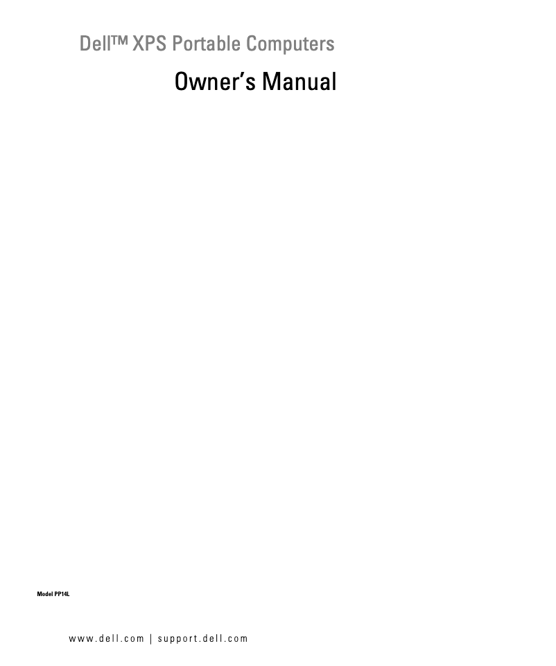 Page n°1 - Manuel utilisateur Dell XPS M170