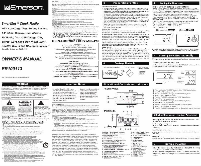 Page n°1 - Manuel utilisateur Emerson ER100113