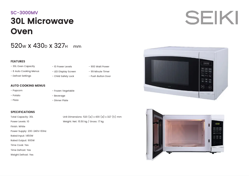 Image de la première page du manuel de l'appareil SC-3000MV