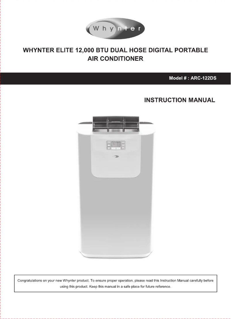 Page n°1 - Manuel utilisateur Whynter Elite ARC-122DS