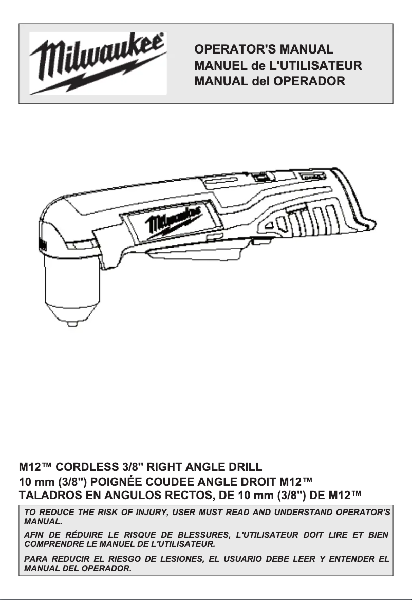 Page 1 de la notice Manuel utilisateur Milwaukee 2415-21