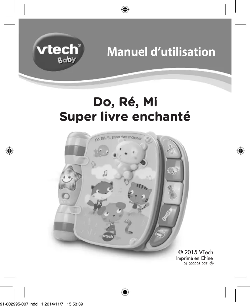Page 1 of the manual User Manual Vtech Do, Ré, Mi super livre enchanté bleu