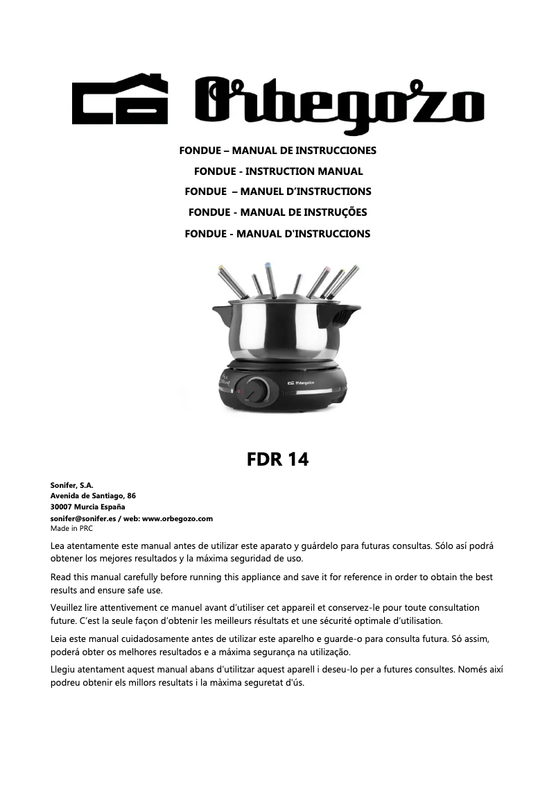 Image de la première page du manuel de l'appareil FDR 14