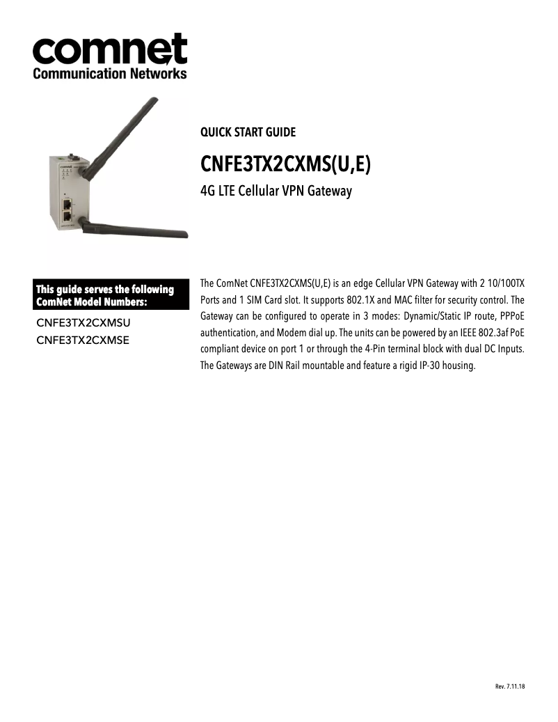 Image de la première page du manuel de l'appareil CNFE3TX2CXMSU