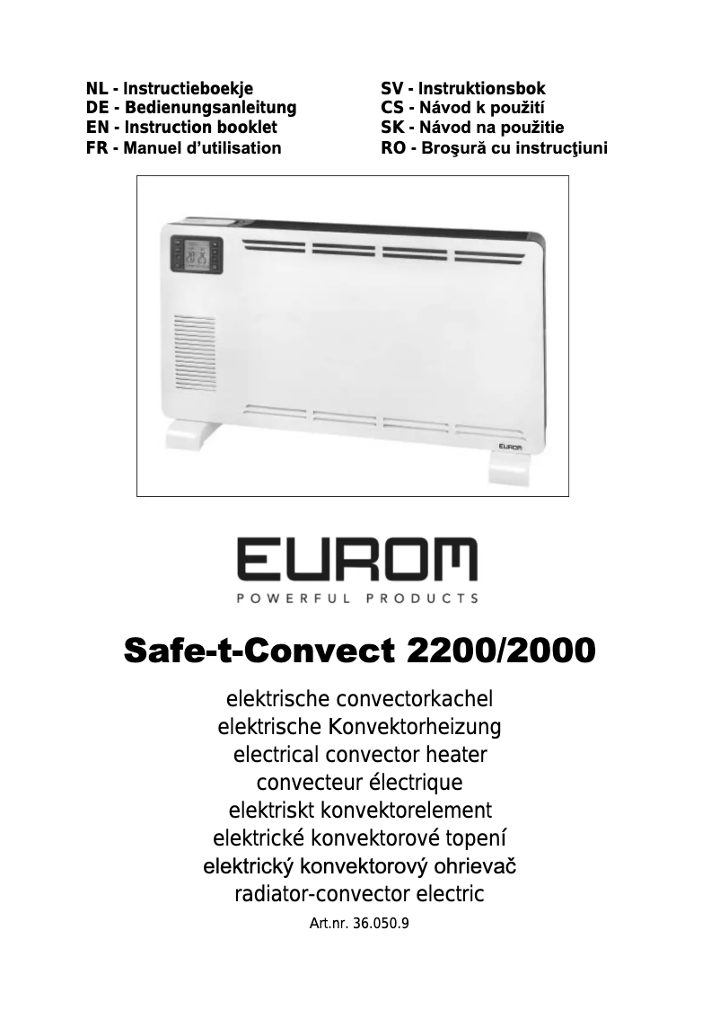 Page n°1 - Manuel utilisateur Eurom Safe-t-Convect 2200