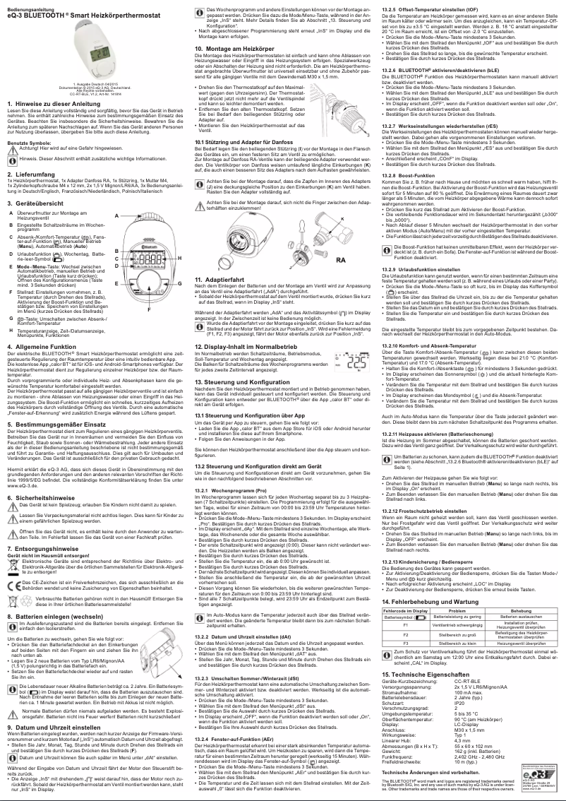 Image de la première page du manuel de l'appareil CC-RT-BLE