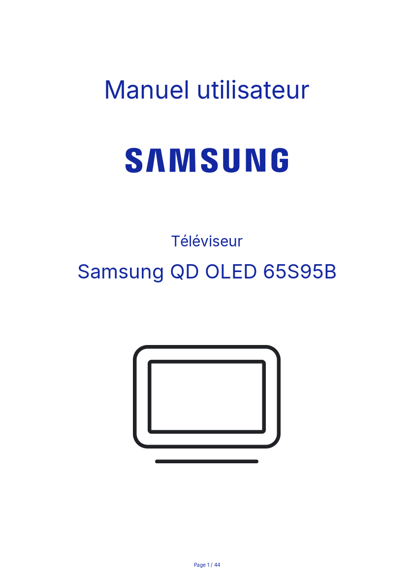 Image de la première page du manuel de l'appareil QD OLED 65S95B