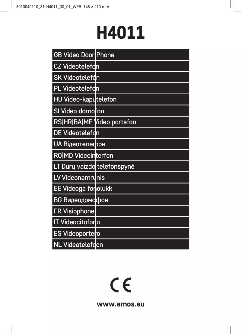 Image de la première page du manuel de l'appareil H4011