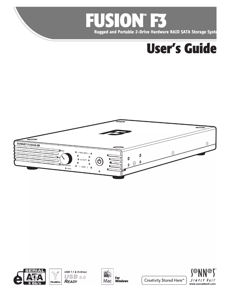 Page n°1 - Manuel utilisateur Sonnet Fusion F3 6TB