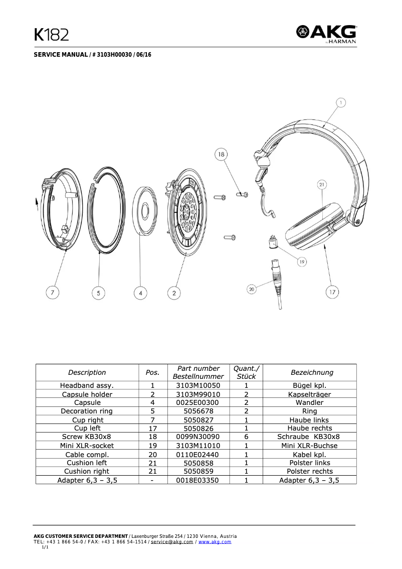 Image de la première page du manuel de l'appareil K182