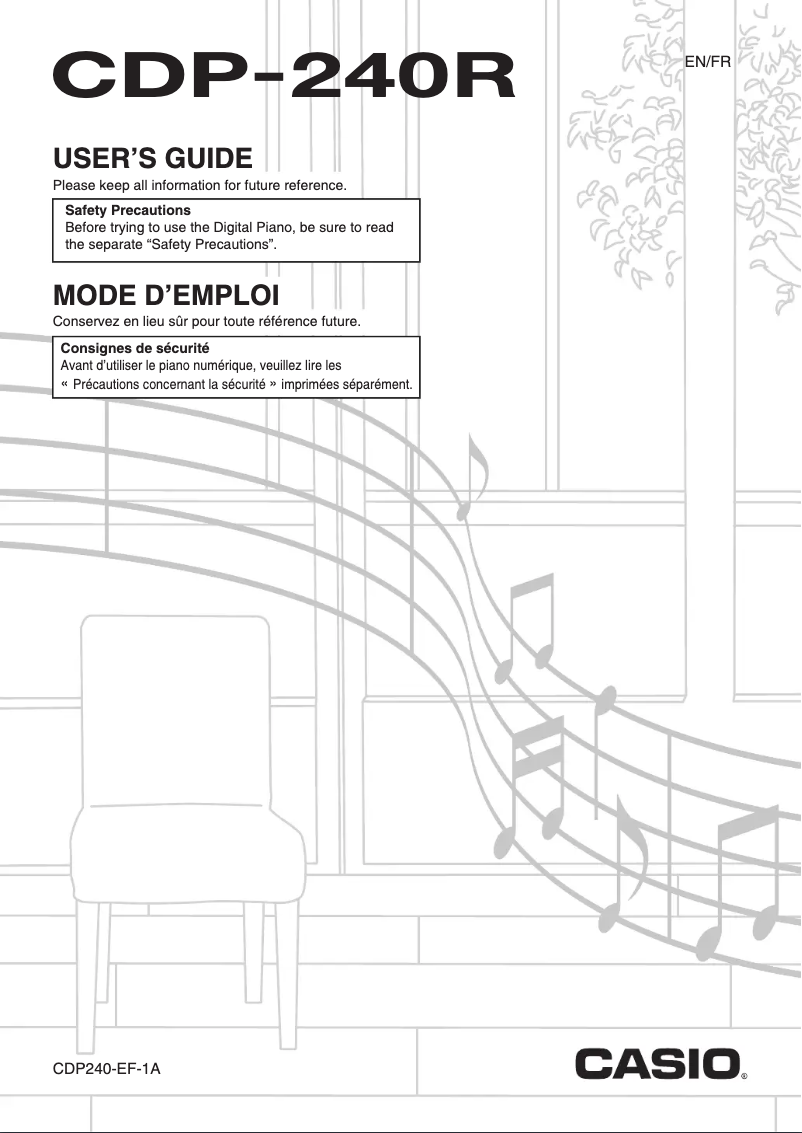 Page 1 de la notice Manuel utilisateur Casio CDP-240R