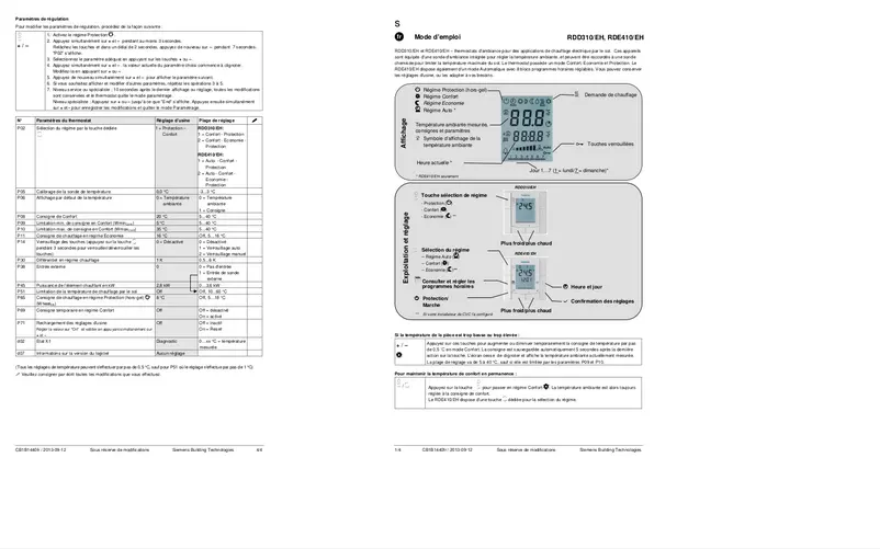 Page n°1 - Manuel utilisateur Siemens RDD310-EH