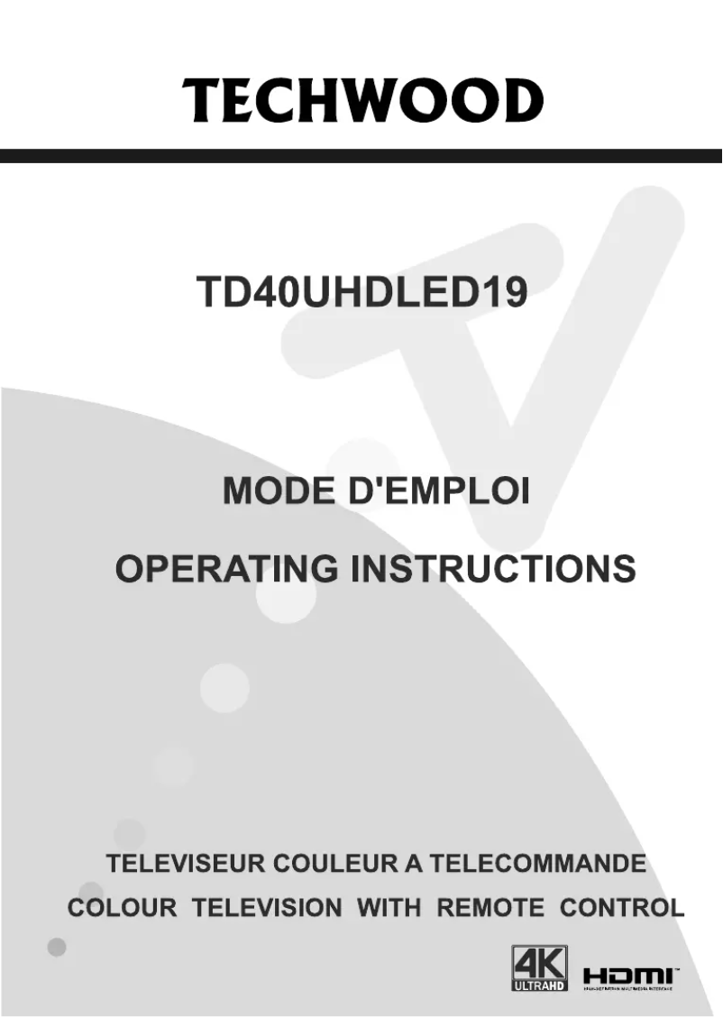 Page 1 de la notice Manuel utilisateur Techwood TD40UHDLED19