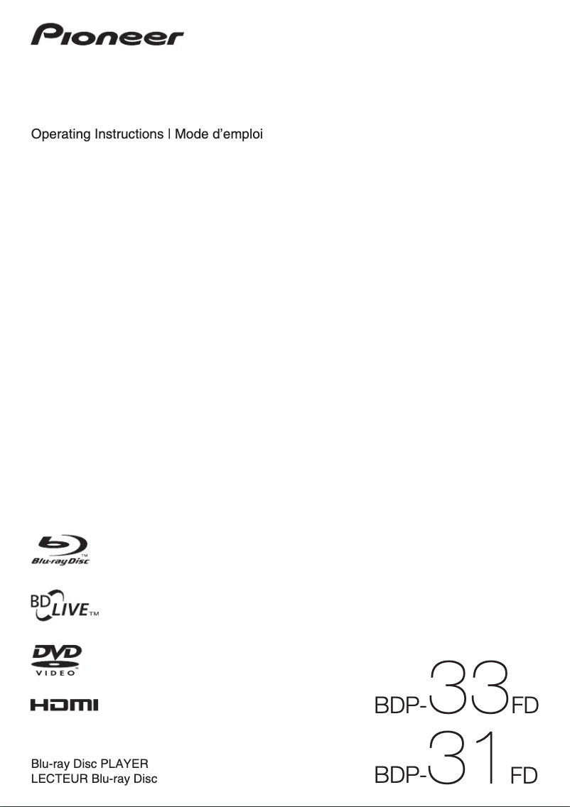 Image de la première page du manuel de l'appareil Elite BDP-33FD