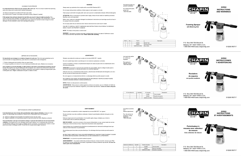 Image de la première page du manuel de l'appareil G5502