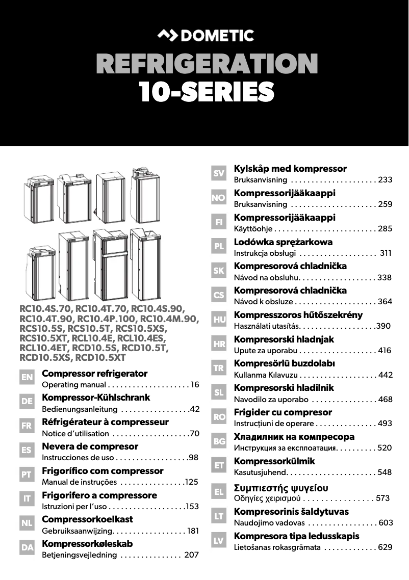 Página 1 del manual Manual de usuario Dometic RCD 10.5XT