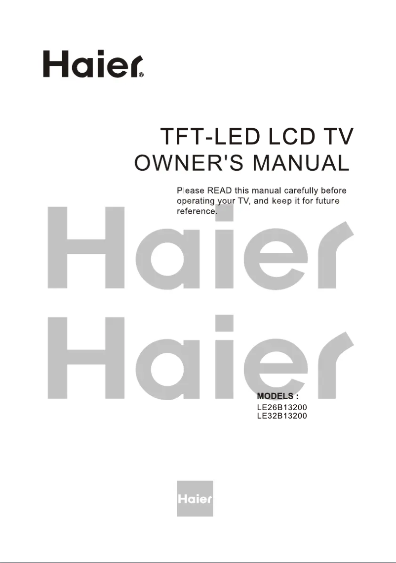 Page n°1 - Manuel utilisateur Haier LE32B13200