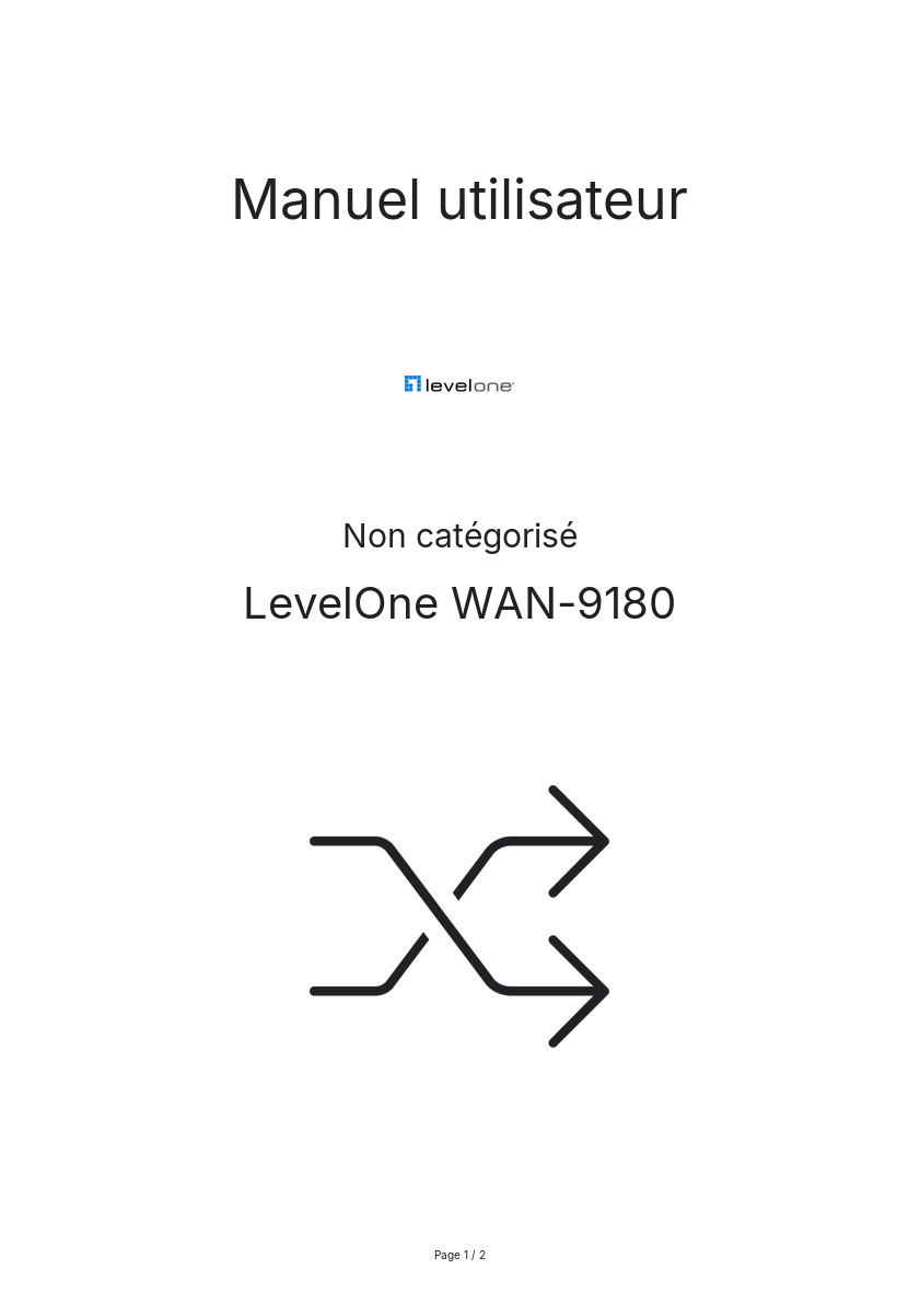 Page n°1 - Manuel utilisateur LevelOne WAN-9180
