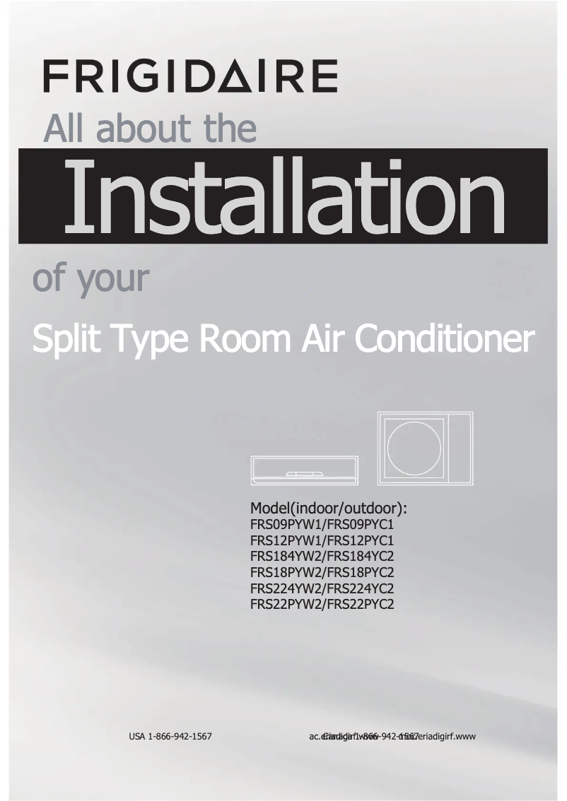 Page 1 de la notice Guide d'installation Frigidaire FRS09PYS1