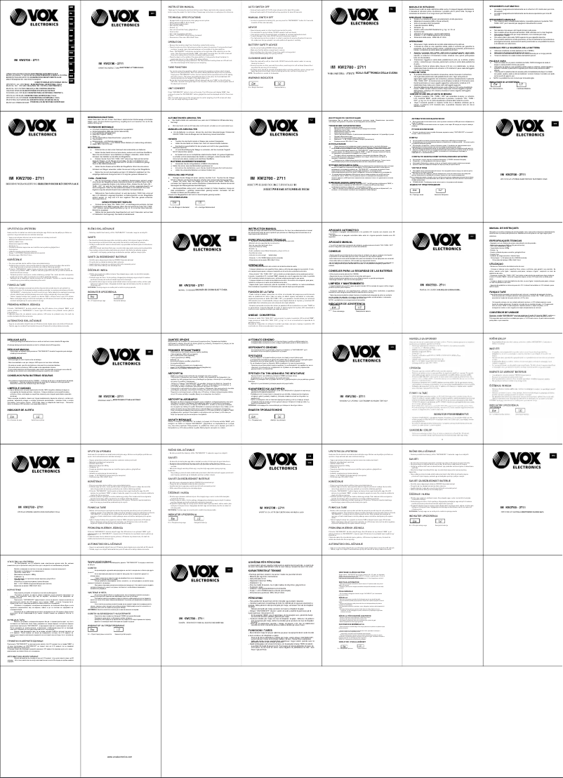 Page 1 de la notice Manuel utilisateur VOX KW2711