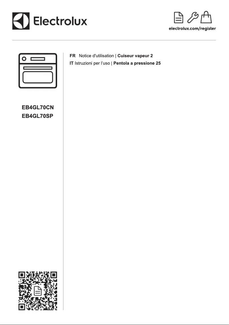 Image de la première page du manuel de l'appareil EB4GL70SP