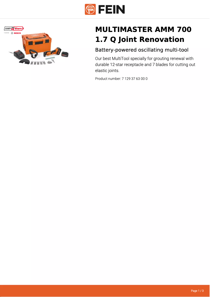 Image de la première page du manuel de l'appareil Multimaster AMM 700 1.7 Q AS