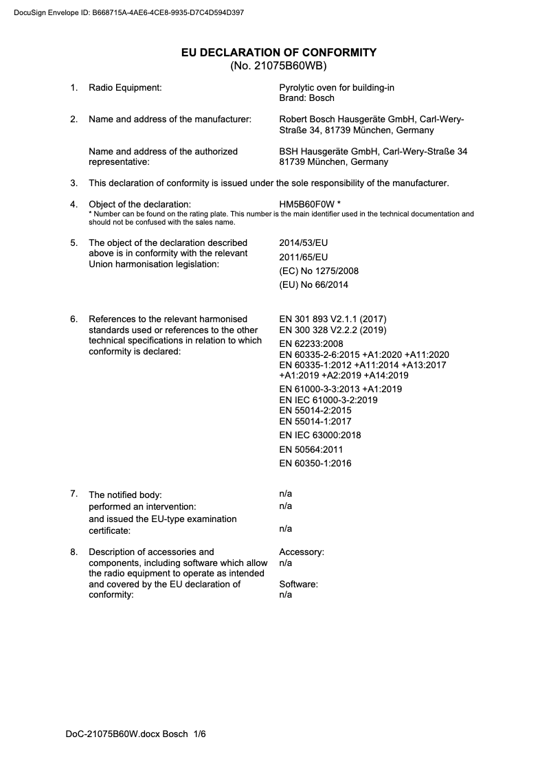Page 1 de la notice Mode d'emploi Bosch HBG5780S6