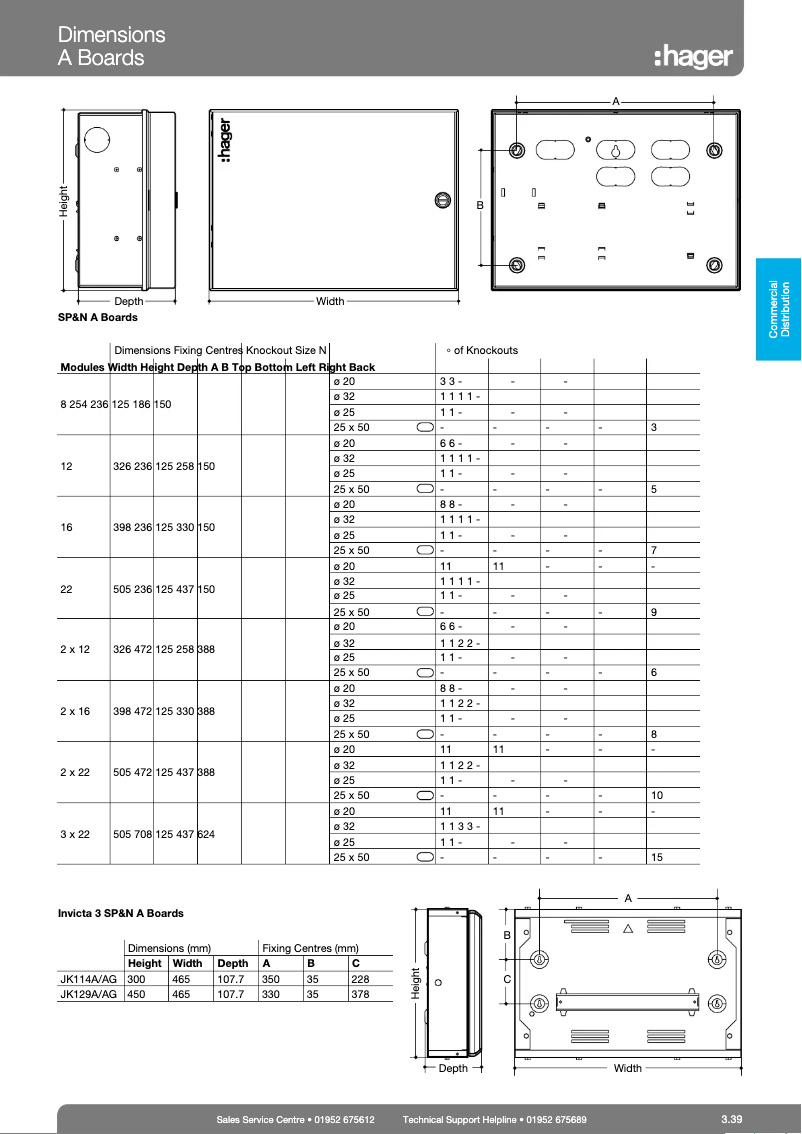 Page 1 de la notice Fiche technique Hager JK128