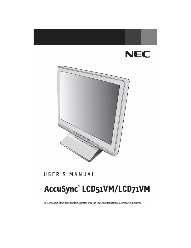 Page 1 de la notice Manuel utilisateur NEC AccuSync 71V