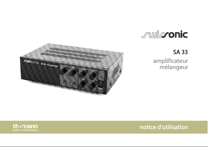 Page 1 de la notice Manuel utilisateur Swissonic SA 33