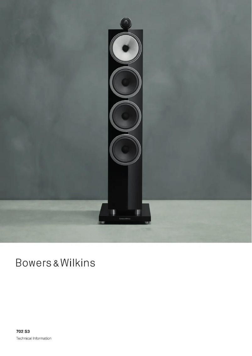 Page 1 de la notice Fiche technique Bowers & Wilkins 702 S3