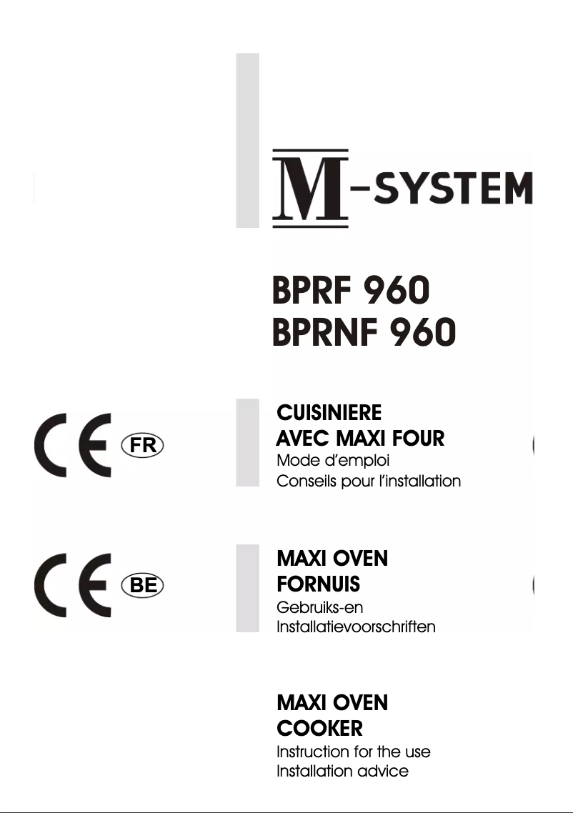 Page 1 de la notice Manuel utilisateur M-System BPRF-960IX