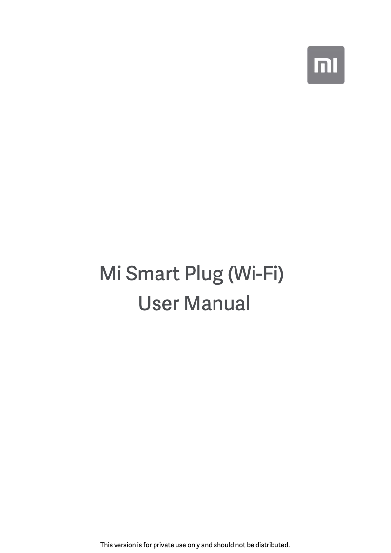 Page 1 de la notice Manuel utilisateur Xiaomi Mi Smart Plug (Wi-Fi) 