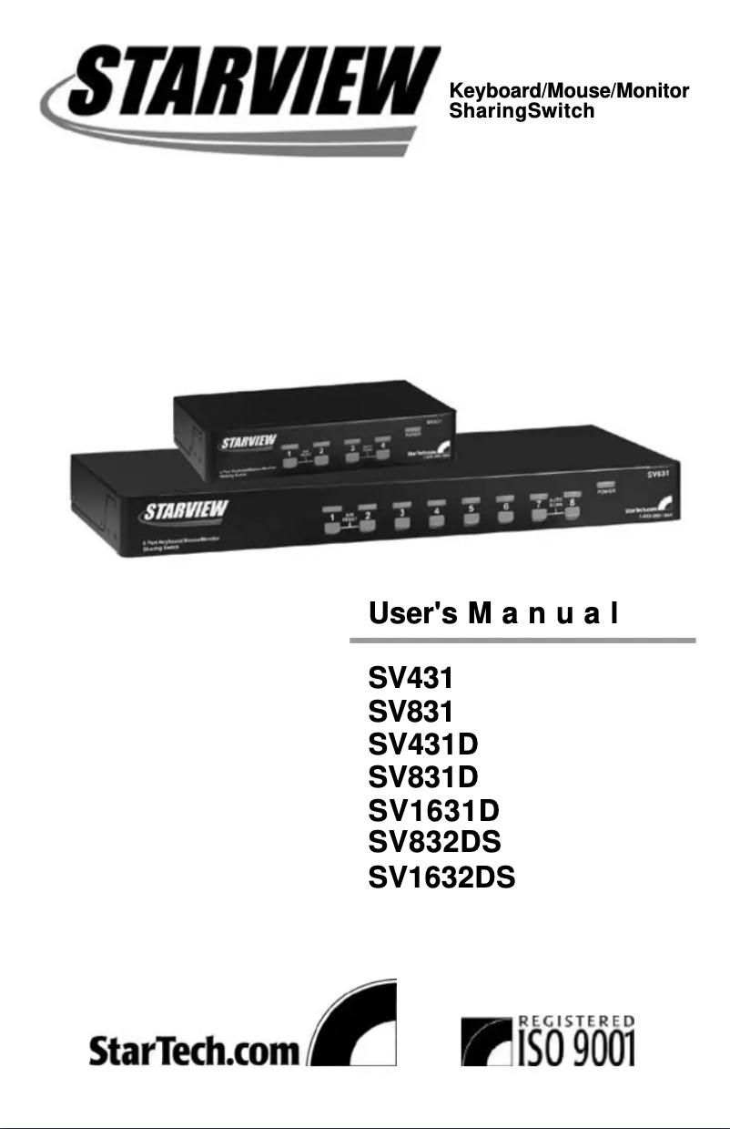 Page n°1 - Manuel utilisateur StarTech.com SV431