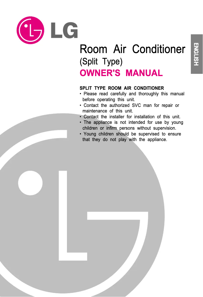 Page 1 of the manual User Manual LG TSNC182KBA0