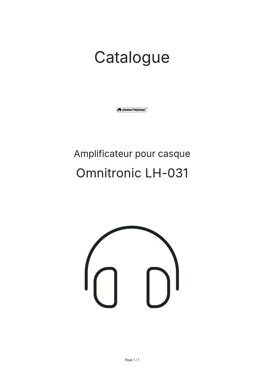 Page n°1 - Catalogue Omnitronic LH-031