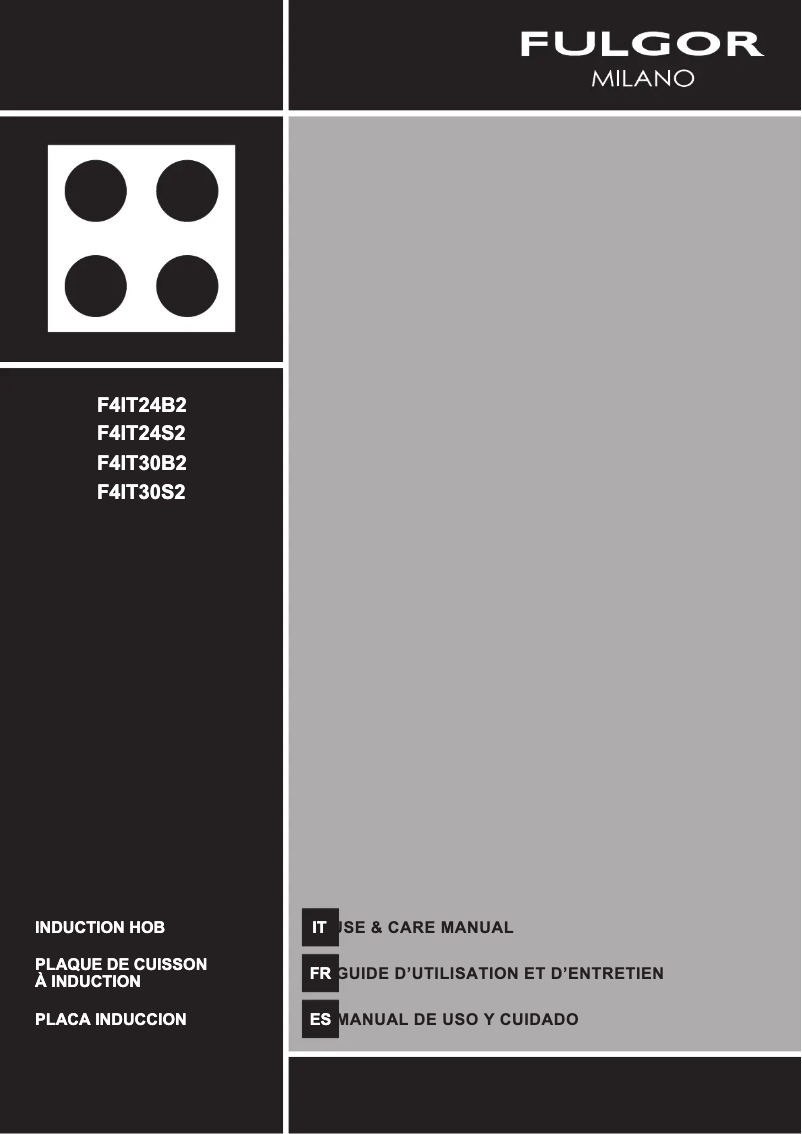 Page n°1 - Manuel utilisateur Fulgor Milano F4IT24B2