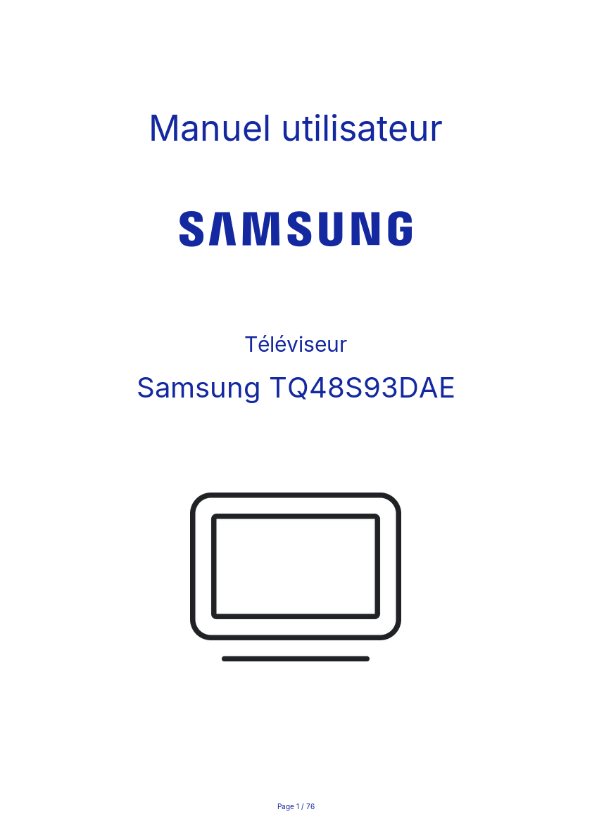 Page n°1 - Manuel utilisateur Samsung TQ48S93DAE