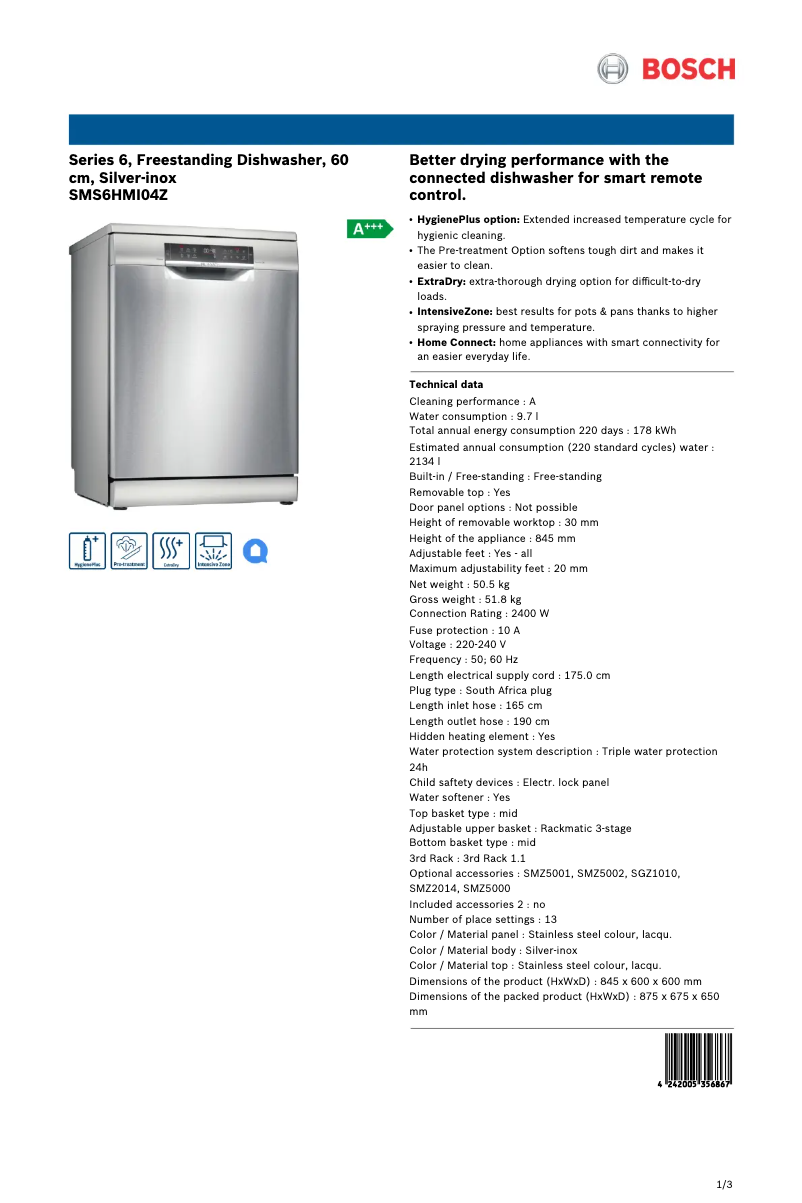 Image de la première page du manuel de l'appareil SMS6HMI04Z