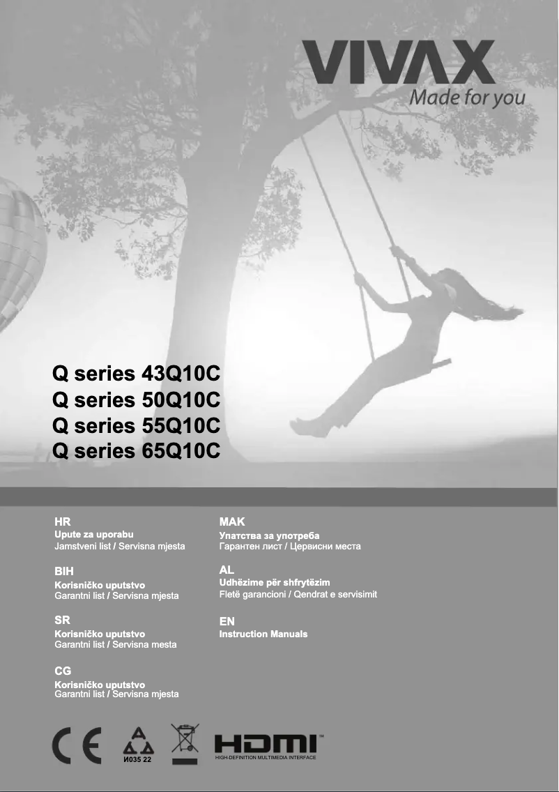 Page 1 de la notice Manuel utilisateur Vivax 43Q10C