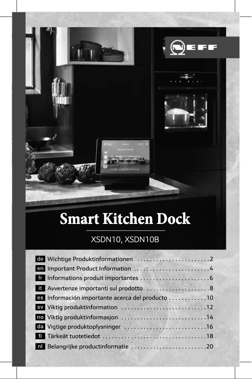 Image de la première page du manuel de l'appareil XSDN10B