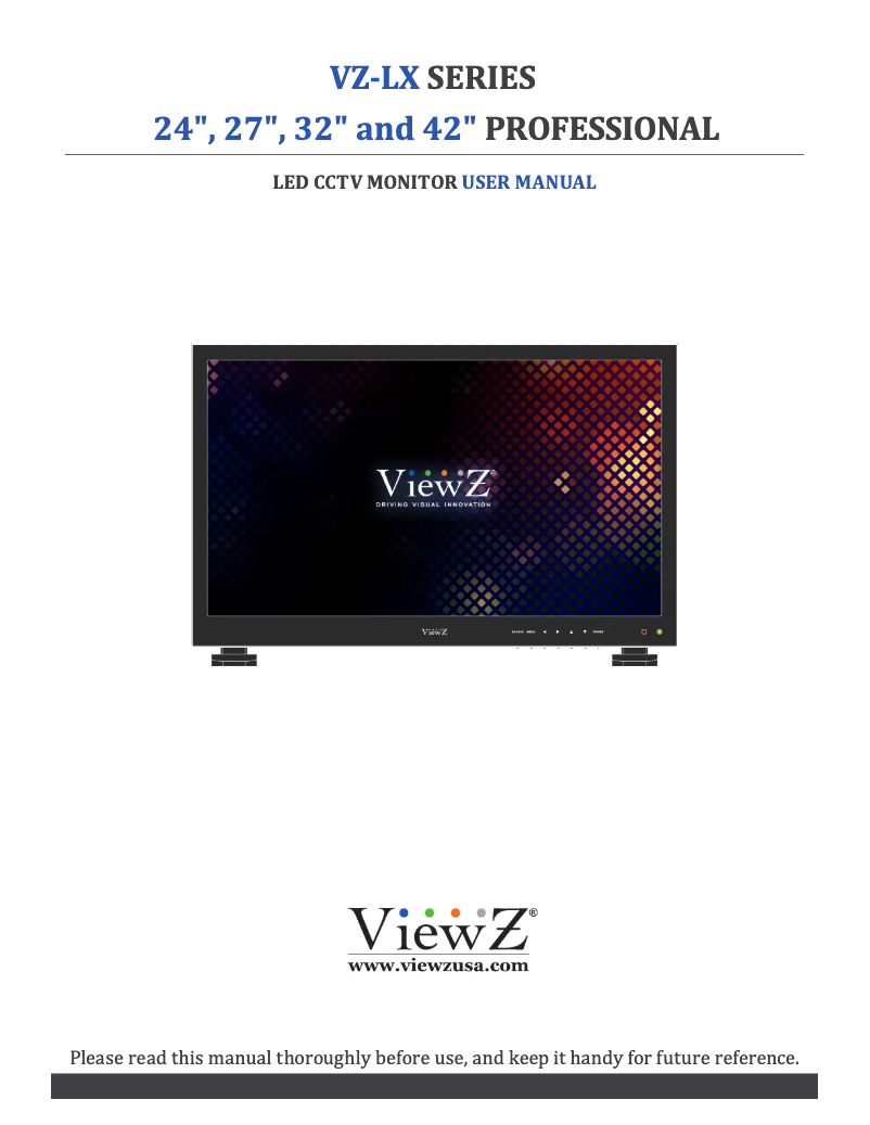 Image de la première page du manuel de l'appareil VZ-24LX
